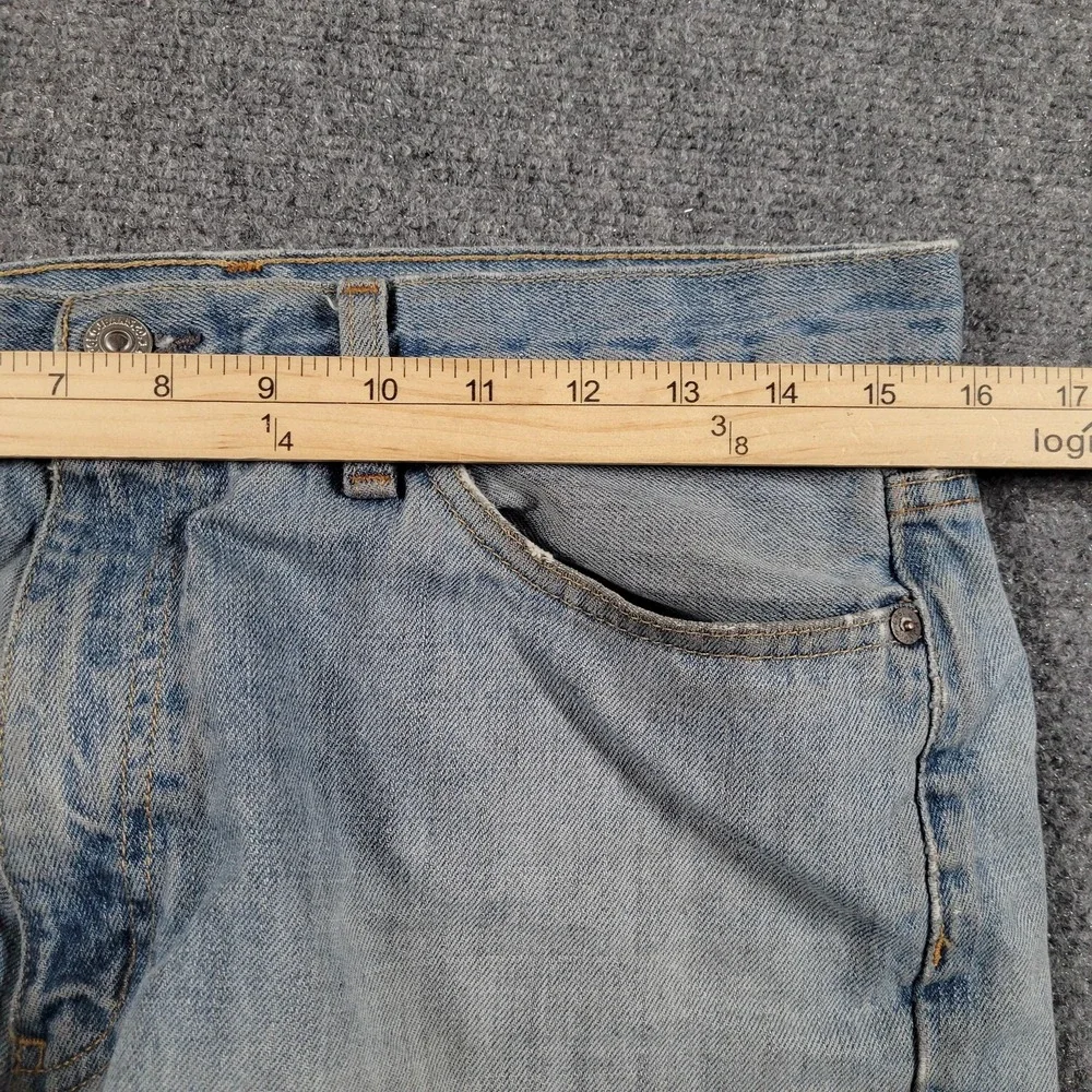 Polo Jeans Co Shorts Mens 32 Blue Denim RL Hayden Long Relaxed *DISTRESSED READ